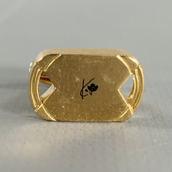 KENZO Gold Metal Monogram Cuff Links Tie Clip Set - Picture 2 of 6